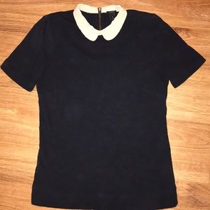J Crew Silk Collar Tee